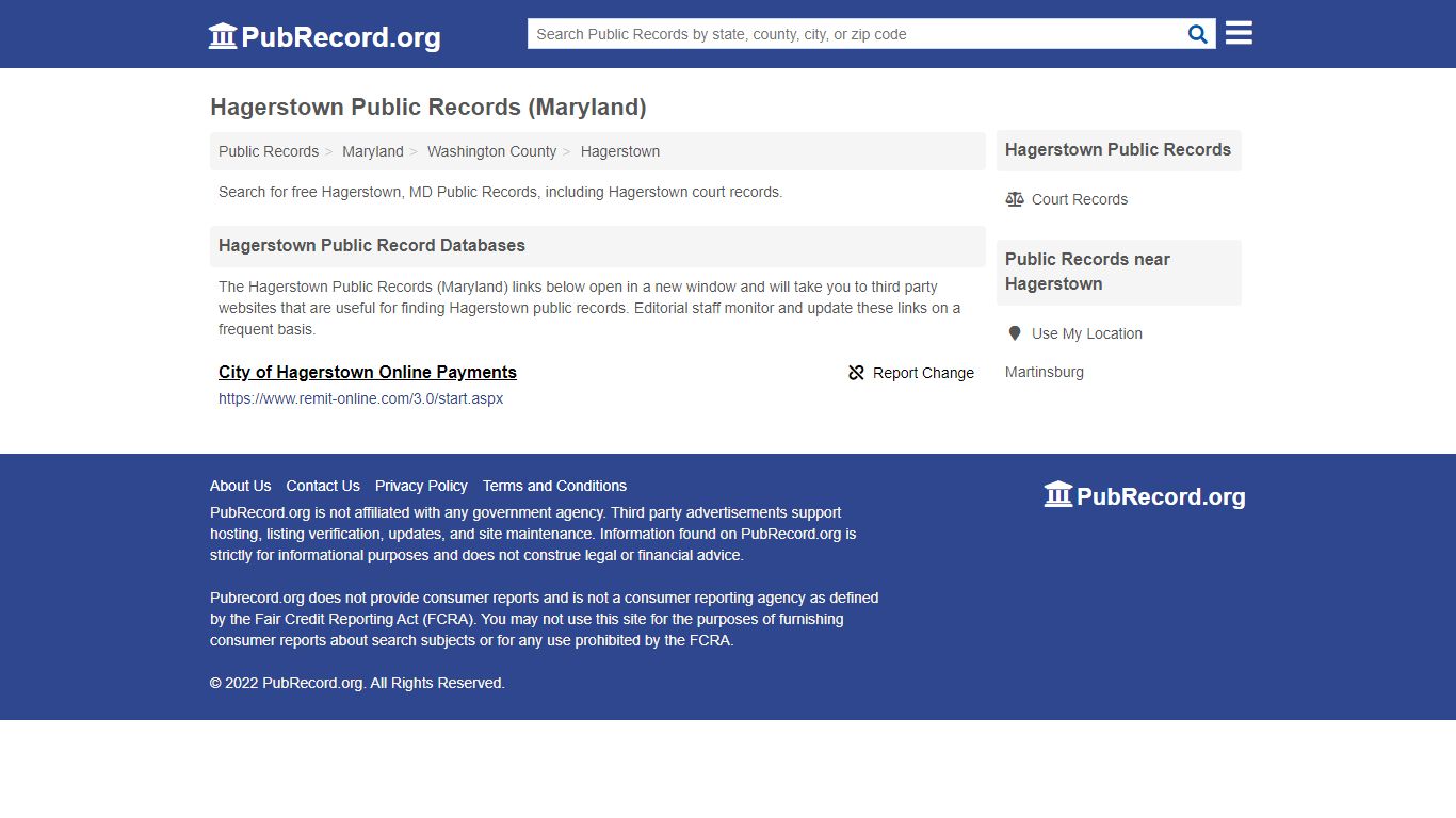 Free Hagerstown Public Records (Maryland Public Records)
