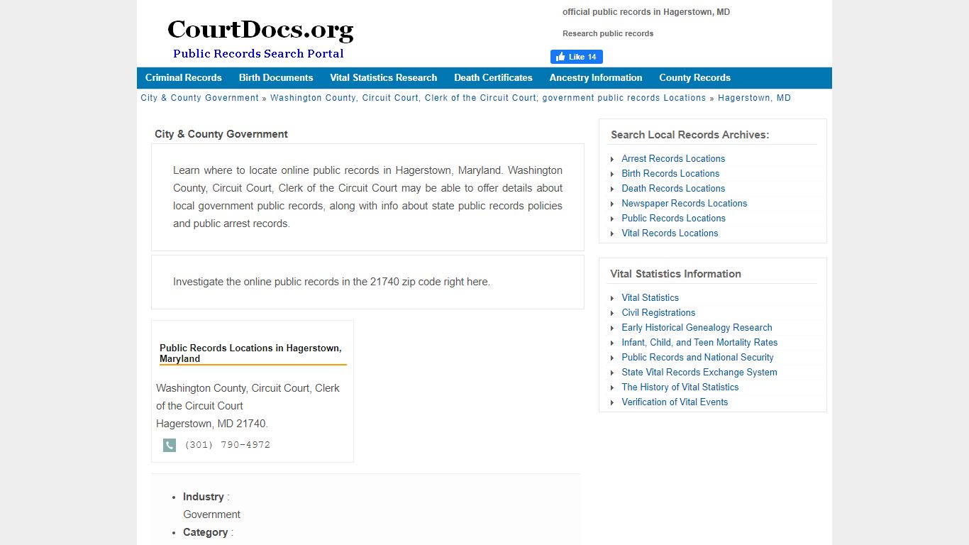 Hagerstown, MD Public Records - Washington County, Circuit Court, Clerk ...